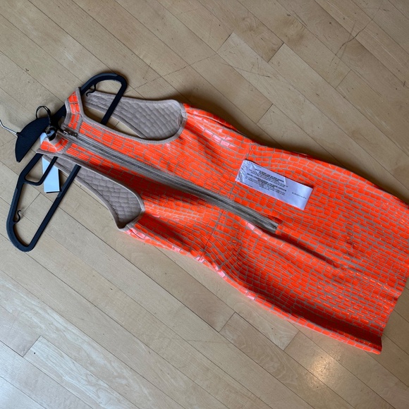 NEW BCBGMaxAzria Gemma Bodycon Dress in Papaya Dress, XXS, - Picture 7 of 7